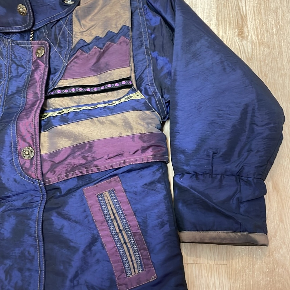 VTG Rothschild Storm Stopper Faux Fur Trimmed Hooded Girls 7/8 Jacket Unique - Picture 8 of 9